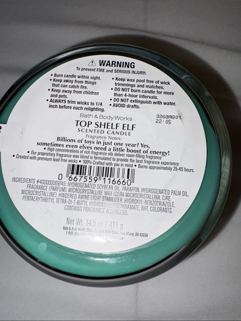 Bath & Body Works White Barn candle 14.5 oz 3 wick new Top Shelf Elf Holiday